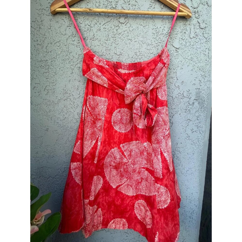 Free people FP Floral Printed Smocked Strapless Mini Dress S/M